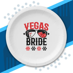 Vegas Wedding - Bride - Vegas Bachelorette Party Paper Plate
