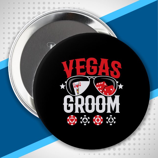Vegas Wedding - Groom - Vegas Bachelor Party Squad 10 Cm Round Badge (Creator Uploaded)