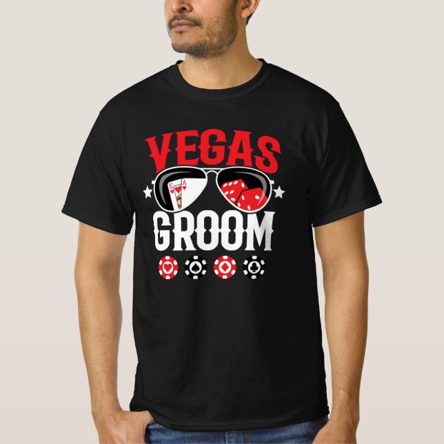 Vegas Wedding - Groom - Vegas Bachelor Party Squad T-Shirt (Front)