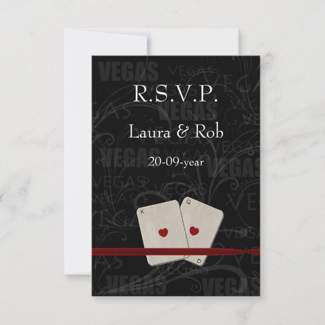 Vegas wedding rsvp cards standard 3.5 x 5 (Front)