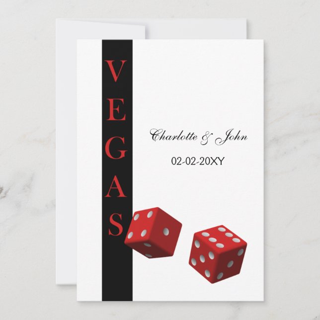 Vegas wedding save the date announcement (Front)