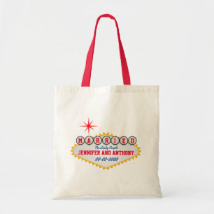 Vegas Welcome Sign Married Personalize  Tote Bag