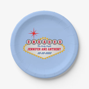 Vegas Welcome Sign Style Personalise Paper Plates