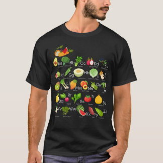 Vegetable Alphabet Abc'S Fruit Veggie Vegan Garden T-Shirt