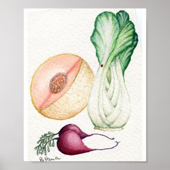 vegetable and fruit watercolor poster (Front)