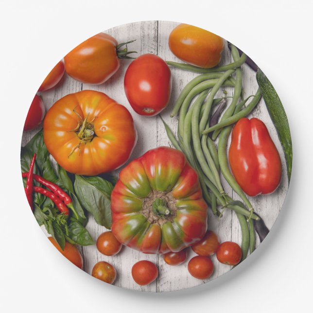 Vegetable and Herb Harvest Paper Plate (Front)
