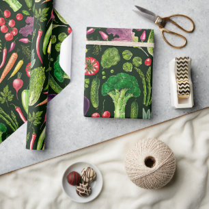Vegetable and herbs garden harvest on black wrapping paper