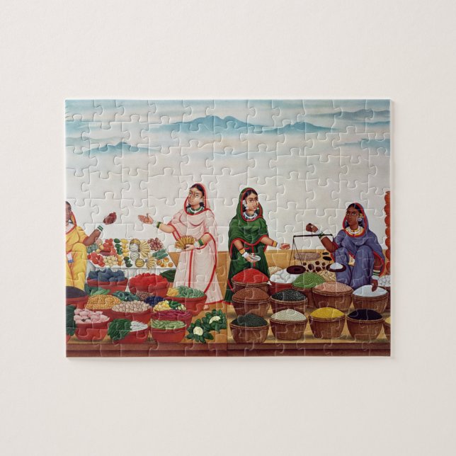 Vegetable and Spice Market at Benares, c.1840 (gou Jigsaw Puzzle (Horizontal)