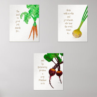 Vegetable Art Wall Set to Bible Verse