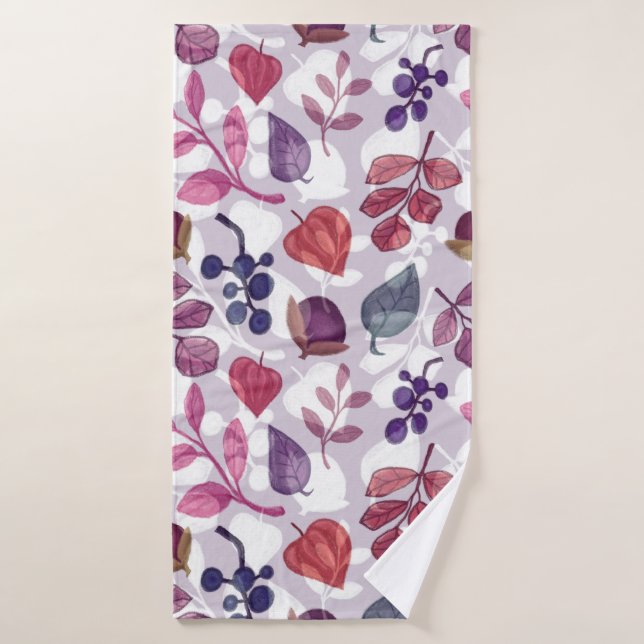 Vegetable autumn seamless pattern, drawing with pa bath towel (Bath Towel)