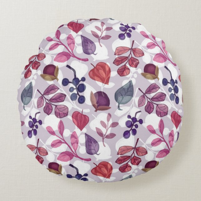 Vegetable autumn seamless pattern, drawing with pa round cushion (Front)
