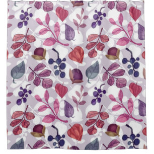 Vegetable autumn seamless pattern, drawing with pa shower curtain