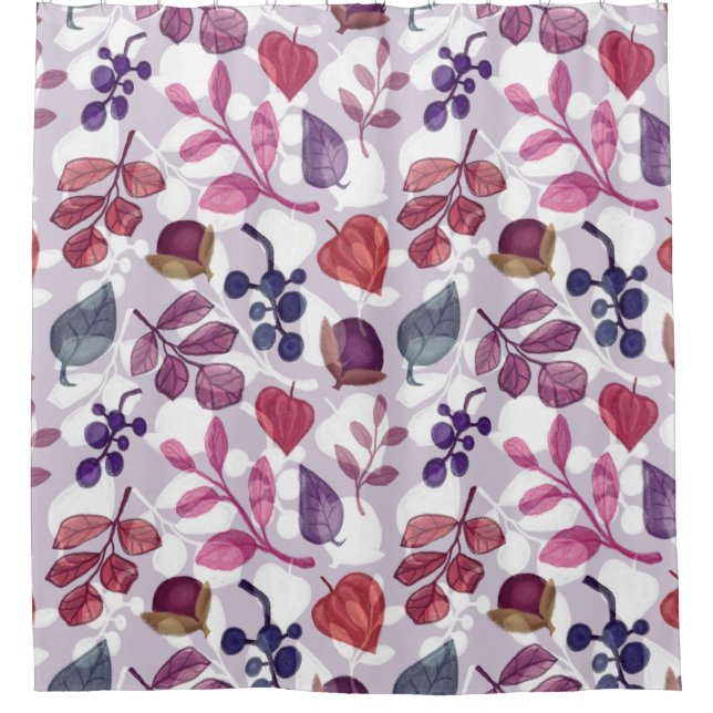 Vegetable autumn seamless pattern, drawing with pa shower curtain (Front)