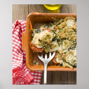 Vegetable bake with potatoes, tomatoes, leeks poster