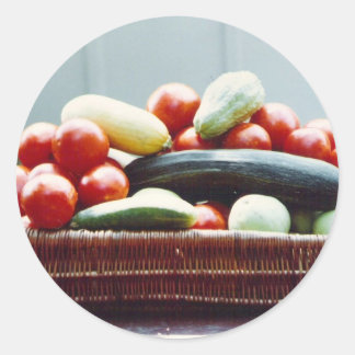 Vegetable Basket Classic Round Sticker