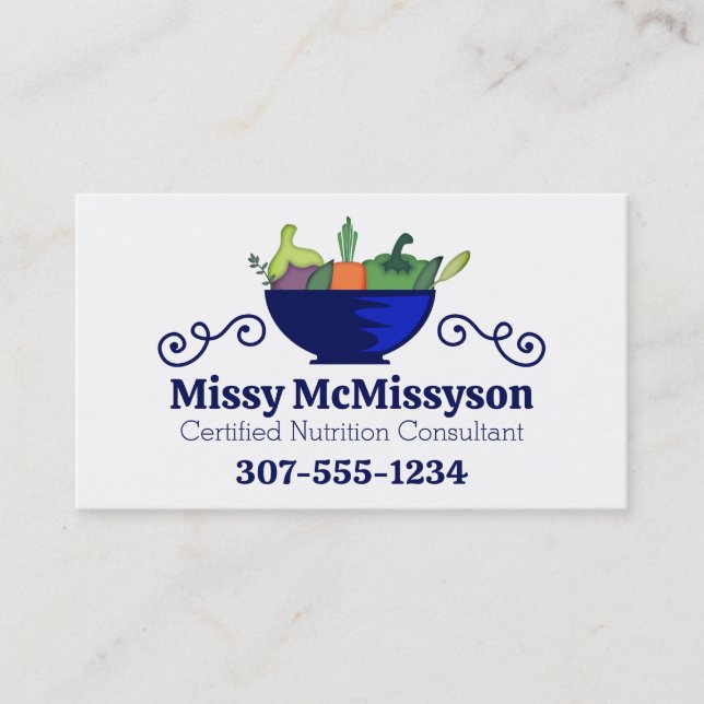 vegetable bowl herbs cooking culinary food busines business card (Front)
