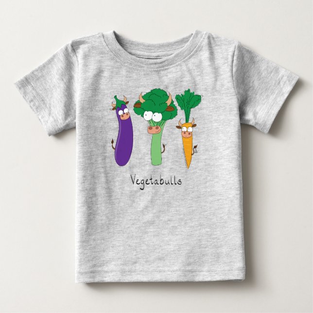 Vegetable Bulls Funny Kid's Baby's T-shirt (Front)