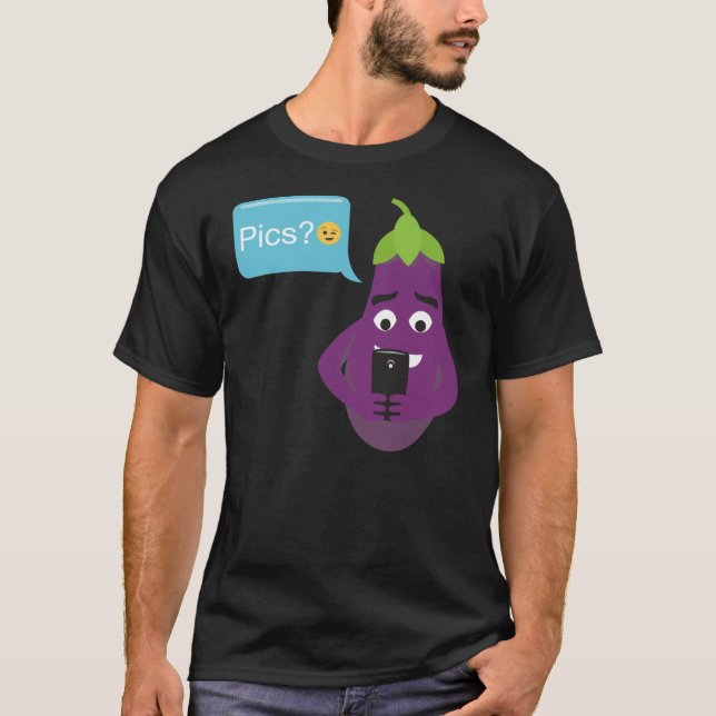 Vegetable Eggplant Emoji T-Shirt (Front)