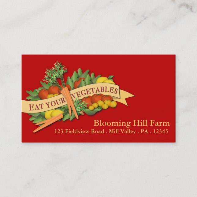 Vegetable Farm Market Agriculture Business Card (Front)