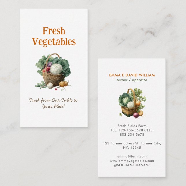 Vegetable Farm Market Agriculture Business Card (Front/Back)