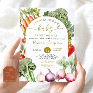 Vegetable Farmer's Market Baby Shower Invitation