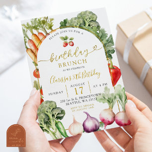 Vegetable Farmer's Market Birthday Brunch Invitation