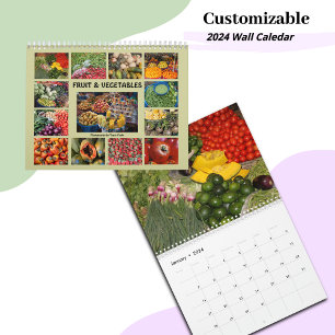 Vegetable Fruit Food Wall Calendar 2024