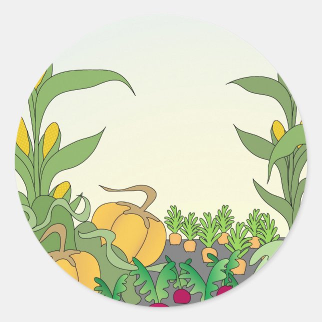 Vegetable Garden Classic Round Sticker (Front)