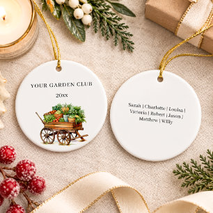 Vegetable Garden Club Personalised Christmas Names Ceramic Tree Decoration
