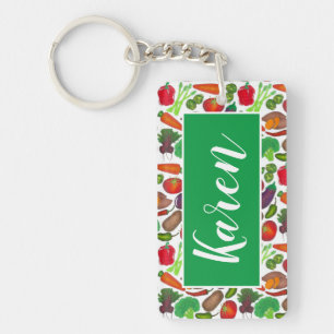 Vegetable Garden Produce Greenmarket Veggies Key Ring