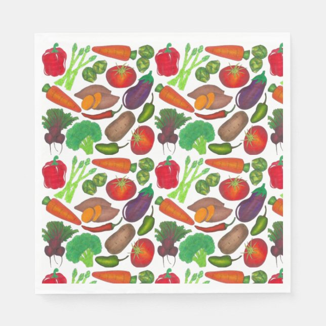 Vegetable Garden Produce Greenmarket Veggies Napkin (Front)
