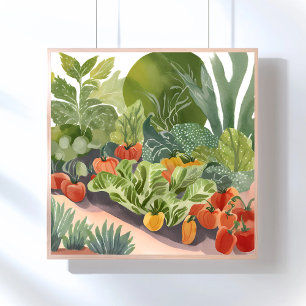 Vegetable Garden   Watercolor Painting Poster