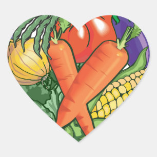Vegetable Gardening Heart Sticker