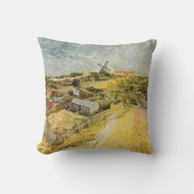 Vegetable Gardens, Montmartre by Vincent van Gogh Cushion (Front)