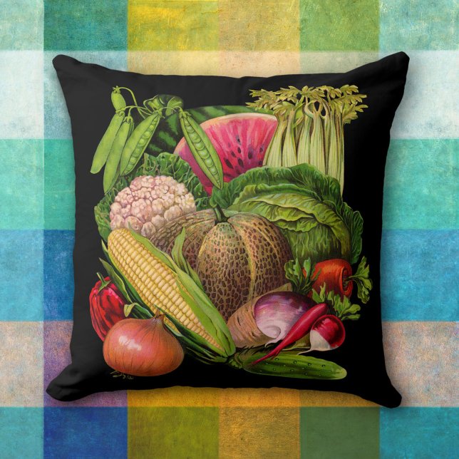Vegetable Heaven Throw Pillow (Creator Uploaded)