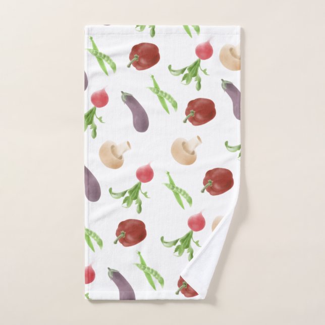 Vegetable Illustration Pattern Hand Towel (Hand Towel)