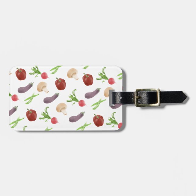 Vegetable Illustration Pattern Luggage Tag (Front Horizontal)