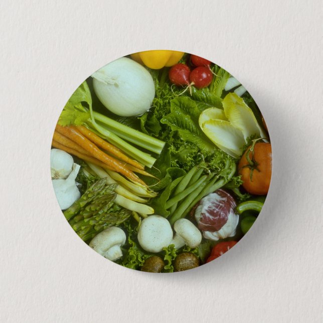 Vegetable medley 6 cm round badge (Front)