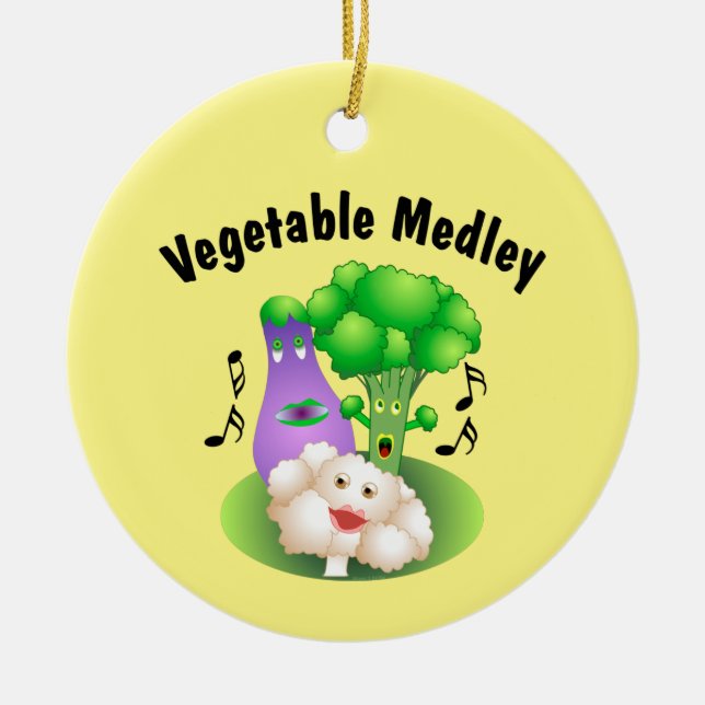 Vegetable Medley Ceramic Tree Decoration (Front)
