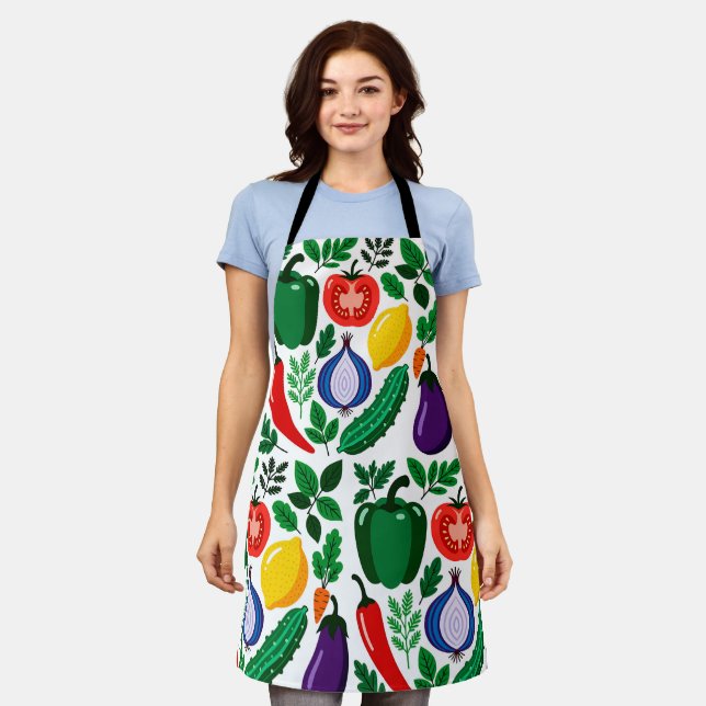 Vegetable pattern apron (Worn)