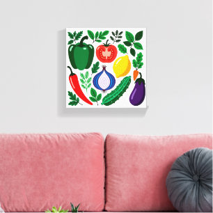 Vegetable pattern canvas print