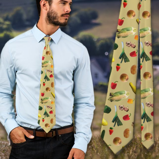 Vegetable Pattern Farmers Food Print Tie (Creator Uploaded)