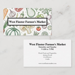 Vegetable Pattern Farmer's Market CSA Farm Business Card