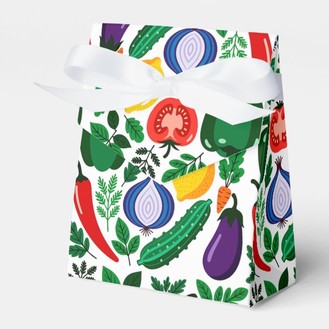 Vegetable pattern favour box (Front Side)