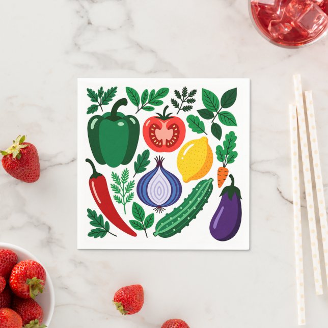 Vegetable pattern napkin (Insitu)