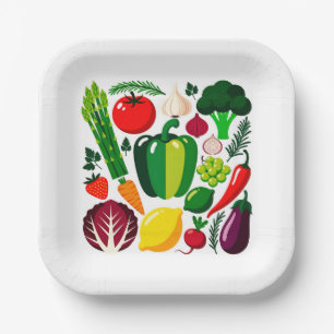Vegetable pattern paper plate