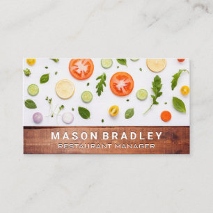 Vegetable Pattern Wood Business Card