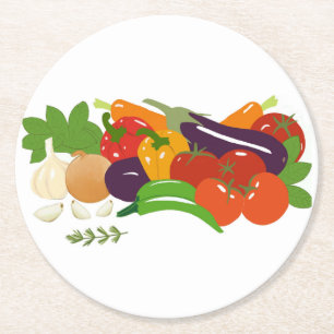 Vegetable Round Paper Coaster