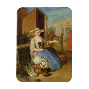 Vegetable Seller, Covent Garden, c.1726 (oil on pa Magnet