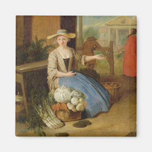 Vegetable Seller, Covent Garden, c.1726 (oil on pa Magnet